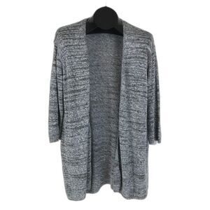 J. Jill Pure Jill Longline Knit Cardigan Women's Medium Marled Open Front Casual